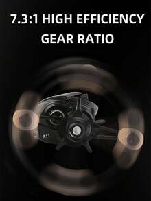 BILLINGS 鼓式渔线轮，带泄力调节器的鼓式渔线轮，最大泄力8公斤，带磁力刹车系统，7.3:1高速齿轮比，适用于淡水和海水垂钓 - 黑色 - 查看 5