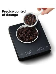Balanza digital para café con temporizador, pantalla LED, espresso, USB, capacidad máxima de 3 kg, precisión de 0.1 g, que mide en onzas/ml/g, balanza de cocina de alta precisión - Multicolor - Ver 2