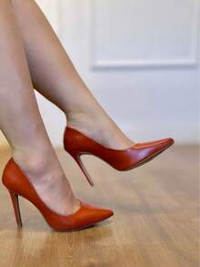 Angela Galvão Women's Stiletto Heel Shoe, 11cm - Napa Rum - View 6