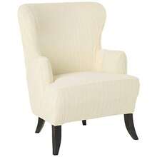 Surefit Cobertor Estirable para sillón diseño a Rayas Elástico Franjas 42" Tall 1 uds. por Paquete - Sillón orejero color crema - Ver 7