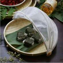 1个竹编防虫罩晾竹篮农家竹筛圆形簸箕竹篮储物蒸笼带网篮 - 原木色 - 查看 5