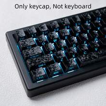 Bokawz 碳纤维纹理键帽,锻造碳纤维质感,侧面刻字透光,Cherry高度,PBT+PC材质,兼容6.25U空格键,键帽编号:61 63 64 68 75 81 84 87 98 99 100 104 108 - 查看 2