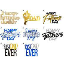 1pc/3pcs Acrylic "Happy Father's Day" And "Happy Father's Birthday" Cake Topper Set - Gold/Black/Blue/Silver "World's Best Dad" Cake Decoration For Men's Birthday And Father's Day Party Supplies - Multicolor - View 7