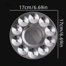 1pc/10Pcs Aluminum Art Palette Set, Round & Rectangle & Shell Shape Mix, Non-Stable Paint Mixing Plate, Ideal Gift For Sketch Drawing Student - Single Piece - View 7