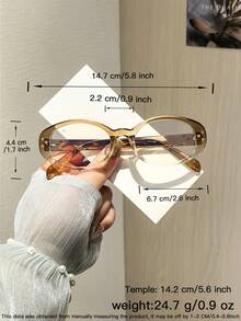 1副女士椭圆形眼镜框，轻盈聚碳酸酯镜框，佩戴无压力，休闲风格，适合日常办公通勤，附眼镜盒 - 彩色 - 查看 11