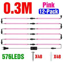 LED Grow Light Bar Full Spectrum AC220V Green Plant Lamp UV IR Red Blue Indoor Hydroponic Flower Seedling Potted Succulent Vegetables Tomato Cactus Bonsai Moss Fish Tank Aquatic Plants Cultivation Growth Box Fill Lighting Pink /Sunlight 1-12Heads With EU Plug 30CM/50CM 11.81Inch/19.69Inch - EU C Type Plug(220-240V) - View 16