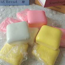 New Milk Scented Milk Brick Stress Relief Toy, Slow Rebound Sticky Squeeze Toy With Thick Realistic Texture, Finger Suction Simulated Square Bread Squeeze Ball, Creative Stress Relief Gift For Adults & Students - Multicolor - View 9