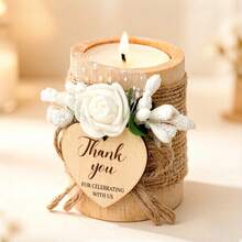 2pcs/6pcs Wooden Candle Holders, Wedding Party Guest Gifts, Thank You Gifts, Housewarming Gifts, Bridal Shower Gifts - Multicolor - View 5