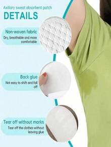 Underarm Sweat Pads, Disposable Underarm Sweat Patches, Effective, Breathable, Invisible, Absorbent, Lightweight, Comfortable And Odorless, Easy To Use, Suitable For Men And Women In Hot Summer (2pcs/20pcs/50pcs) - Multicolor - View 6