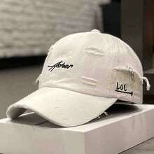 New Distressed Baseball Cap, Unisex Korean Style Embroidered Sun Visor Hat,Summer,Beach,Holiday - A - View 16