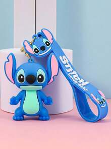 Disney, 1pc Cute Stitch Keychain, Cartoon-Themed Keychain Charm, DIY Backpack Accessory-Perfect For Car Keys, Bags, And More. It Also Makes An Ideal Gift For Friends And Partners During Back-To-School Season! - Multicolor - View 7