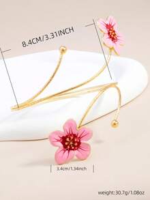 Một chiếc nhẫn hình hoa hai đầu bằng men mài bóng, kiểu dáng hở ngón tay, mang vẻ thanh lịch cổ điển, thích hợp cho những kỳ nghỉ ở bãi biển. - Nhiều màu - Xem 3