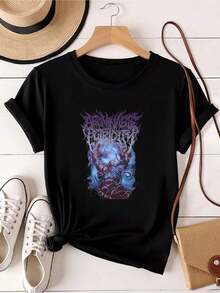 Women T-Shirt Print Abominable Putridity Russian Death Metal Band New And Limited Edition T-Shirt - 黑色 - 查看 1