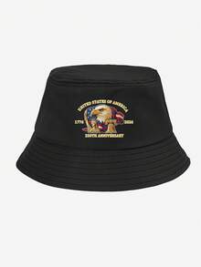 1pc Unisex 250th Anniversary Of USA Graphic Print Bucket Hat, Lightweight Breathable Sun Hat, Multi-Color Options, Suitable For Spring/Summer Daily, Outdoor & Commemorative Occasions, Practical Gift,Festival,Travel - Multicolor - View 4