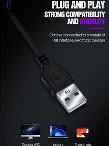 Ratón con cable V12, USB para portátil, para oficina y negocios - Ver 8