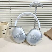 1pc Minimalist Music Rhythm Applicable Max Protective Case, Transparent Soft Shell Compatible With Apple Max Wireless Bluetooth Headphones - Multicolor - View 7