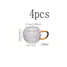 6pcs/4pcs/2pcs 120ml Hammered Texture Mini Tea Cups, Suitable For Home, Office, Tea Room, KTV And Other Occasions - Transparent - View 12