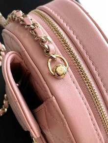 Pink Heart - Shaped Quilted Chain Crossbody Bag For Women - 19 * 18 * 6cm - Cute Casual Shoulder Purse​ - 粉色 - 查看 9