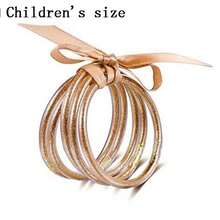 5pcs Mixed Glitter Filled Bracelets - Soft Glitter Silicone Shiny Color Bracelets - Children's Size - View 16