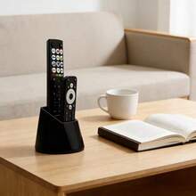 Dual Remote Control Holder, Can Hold 2 Remotes. Minimalist Black And White Color Scheme. Suitable For TV, Air Conditioner, Lighting Remotes And Office Supplies. Practical Desktop Organizer. - Remote Control Storage Box - View 3