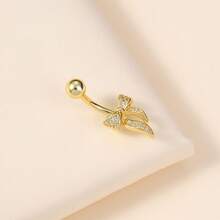 1件装女士肚脐环 时尚肚脐环 蝴蝶结肚脐环 性感肚脐环 女士日常佩戴 - 金黃色 - 查看 1