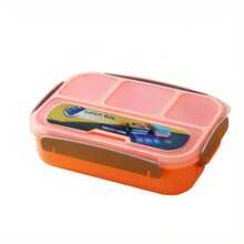 1pc 4-Compartment Bento Lunch Box, 1300ML Capacity, Leak-Proof, Easy To Clean, Student Meal Box - Multicolor - View 8
