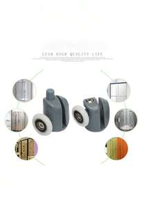1Pair/2Pcs Shower Door Rollers Set, Upper And Lower Rollers For Glass Sliding Doors, With Pulley System, For Bathroom Shower Enclosure, Easy Installation, Durable And Smooth Operation, Shower Door Rollers, Bath Room Pulley, Shower Room Bounce Wheel, Convenient And Practical Home Item - View 10
