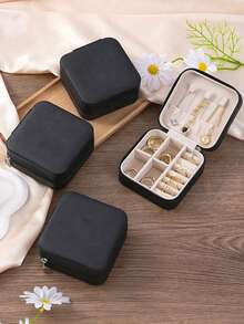 1 hộp đựng trang sức hai lớp có khóa, hộp đựng nhẫn trang sức sang trọng tối giản dung tích lớn, hộp đựng bông tai vàng tinh tế. - Nhiều màu - Xem 5