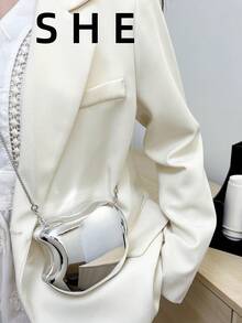 2026 Nueva billetera de cadena mini minimalista, monedero, bolso cruzado de acrílico para mujer - Plateado - Ver 6