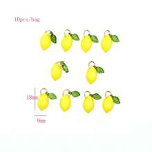 Yellow-Green Lemon Leaf DIY Handmade Fruit Pendant, Czech Earring & Necklace Accessory Materials, Fresh Jewelry - Multicolor - View 12