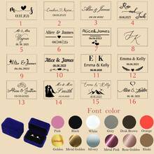 Hộp đựng nhẫn nhung cao cấp cá nhân hóa, hộp đựng nhẫn cưới hai ngăn, hộp đựng trang sức, hộp trang sức in tên và ngày tháng, hộp trang sức nhung tinh tế. - Nhiều màu - Xem 17