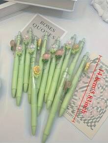 1/3支装极简主义0.5毫米中性笔，黑色墨水圆珠笔，适用于办公室、学生，适合作为返校文具礼品 - 彩色 - 查看 2