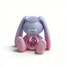 1pc Gothic Style Cute Rabbit Model Figurine, Suitable For Collection, Desktop Decor, Fit For Easter, Halloween, Christmas, Back To School Gifts - Multicolor - View 2