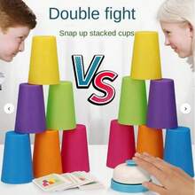 一套彩虹叠叠杯游戏，益智游戏，叠叠杯，叠叠塔游戏，圣诞礼物，派对游戏和活动用品 - 彩色 - 查看 2