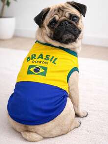 Pet Clothing, Brazil World Cup Shirt For Dogs And Cats. - Màu vàng - Xem 8