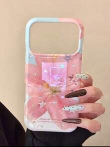 Ốp lưng điện thoại họa tiết hoa ly hồng tối giản phong cách Hàn Quốc mùa xuân/hè dành cho iPhone 17 Pro, 16 Pro Max, 14, 15, chống rơi vỡ, quà tặng mùa xuân. - Hồng - Xem 5