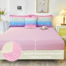 PERFEMET - Juego de edredón para niñas con sábanas de 6 piezas tamaño matrimonial azul rosa verde degradado en una bolsa juego de cama para niños teñido anudado arcoíris - Azul y Verde - Ver 6