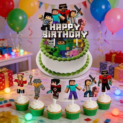 25 piezas Decoraciones para pastel con tema mundial, decoraciones para pasteles para celebraciones y fiestas, decoración DIY para pastel de fiesta de cumpleaños en casa