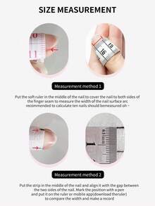 10片/盒 Y2K 奢华手工中号方形乳白色法式美甲贴片，加厚甲片，内含1片果冻胶和1片指甲锉，手工美甲，适合女性和女孩日常派对和聚会使用。 - 黑色 - 查看 8