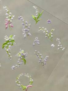 1 khuôn silicon trong suốt khắc 3D hình hoa linh lan, hoa mẫu đơn để trang trí móng tay. - Trong sáng - Xem 3