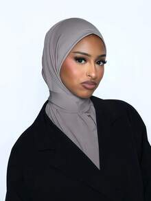 1顶时尚休闲优雅速戴头巾帽，经典简约时尚，采用柔软亲肤透气的针织面料，长帽檐两用头巾帽，适合日常生活、节日、聚会、祈祷等场合。 - 彩色 - 查看 5