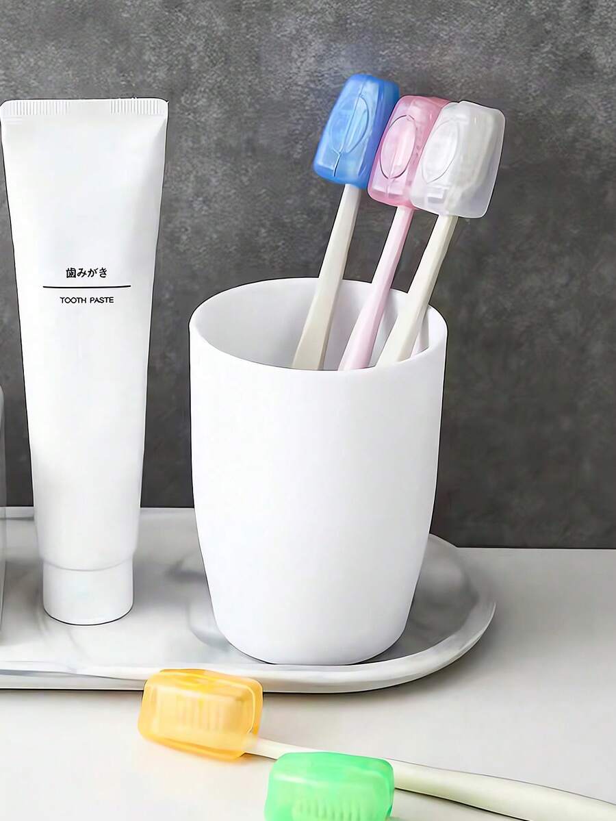 5pcs Electric Toothbrush Head Protective Covers Storage Box, Travel Toothbrush Head Protective Covers, Dust-Proof Portable Toothbrush Head Protective Covers Storage Box, Perfectly Suitable For IO Series Electric Toothbrushes, Effectively Prevents Dust From Entering, Suitable For Travel, Camping, Home, School And Other Occasions. - Random Color - View 1