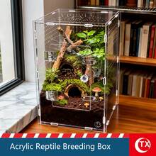 Large Acrylic Spider Enclosure Terrarium Tank, DIY Assembly Tarantula Habitat Box, 360° Transparent Display Case, Ventilated Jumping Spider Cage, Mini Terrarium & Figurine Display - Multicolor - View 4