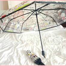 SNOOPY 1pc Foldable Transparent Umbrella, Cute Cartoon Pattern Ladies Umbrella, Portable & Lightweight Daily Use Umbrella - Multicolor - View 3