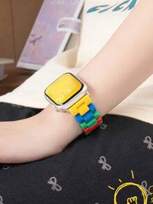 Pulseira de relógio moderna e casual em policarbonato (1 unidade), adequada para Apple Watch de 49 mm, 46 mm, 45 mm, 44 mm, 42 mm, 41 mm, 40 mm e 38 mm, nas cores vermelho, verde, azul, amarelo e outras. Compatível com Apple Watch Series Ultra 3/2/1, 11, 10, 9, 8, 7, SE3, 6, 5, 4, 3, 2 e 1. - cor - Ver 7