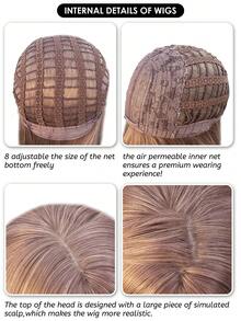 alicegarden 这款28英寸长的合成假发，拥有自然直发造型和迷人的灰粉色。它采用耐热纤维制成，确保经久耐用。这款假发非常适合日常佩戴，外观自然逼真，宛如真发。 - 藕粉色 - 查看 8