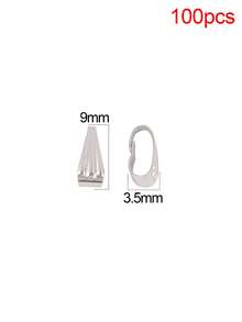 100 piezas Ganchos de conexión de acero inoxidable con clip de presión para hacer joyas DIY, accesorios y suministros - Botones de bricolaje - Ver 13