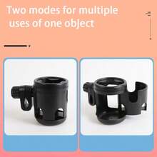 2-In-1 Cup Holder, 360 Degree Rotating Baby Stroller Cup Organizer - Fits Bicycle, Stroller, Wheelchair, Walker Cup, Baby Stroller Single Cup To Double Cup - Black - View 5