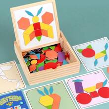 Rompecabezas geométrico magnético Tangram, juguetes educativos de bloques de construcción para niños - Multicolor - Ver 1