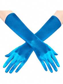 1 双女士歌剧长手套 - 20 年代派对服装 - 及腕缎面茶会歌剧新娘手套 - 公主配饰 - 彩色 - 查看 34